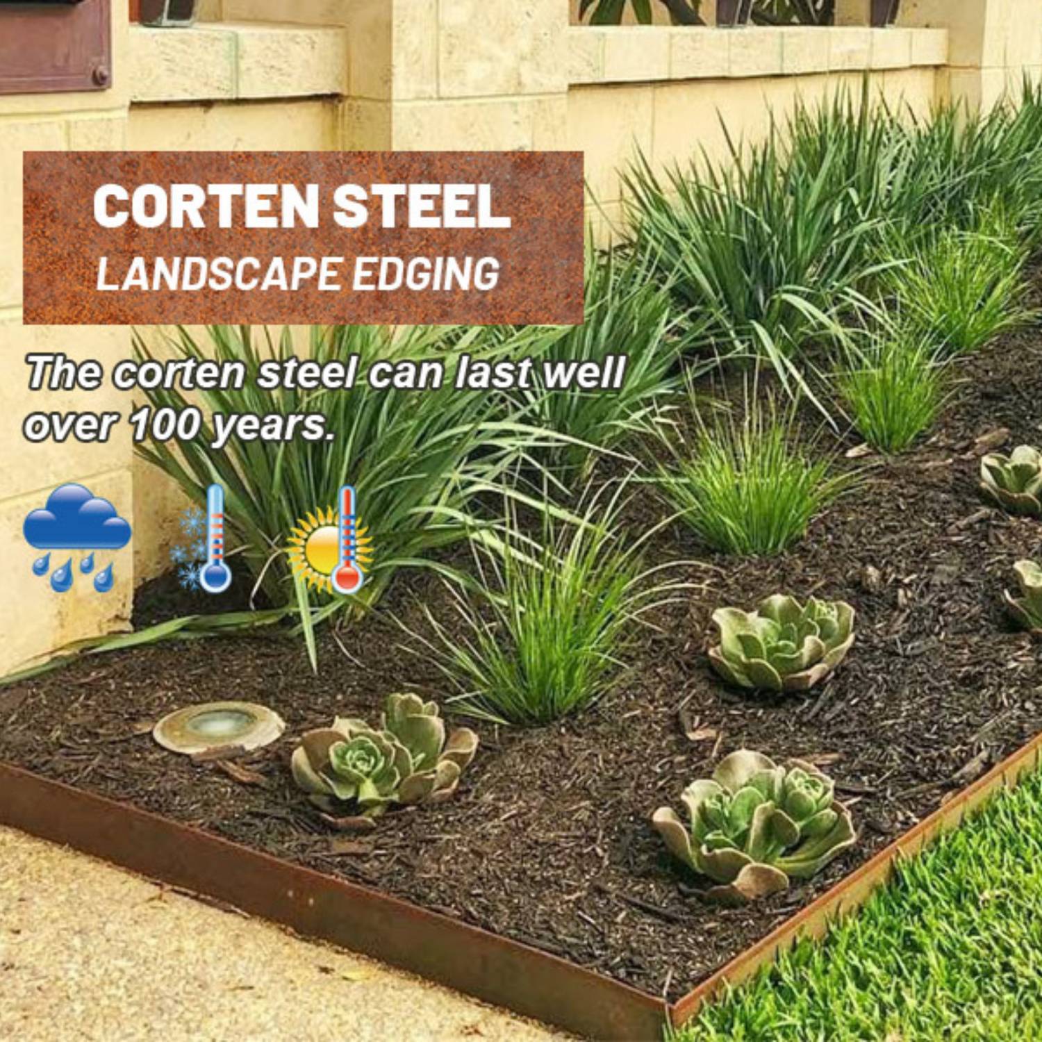 Corten Steel Garden Edge: 150mm Face Height (per m): image 8