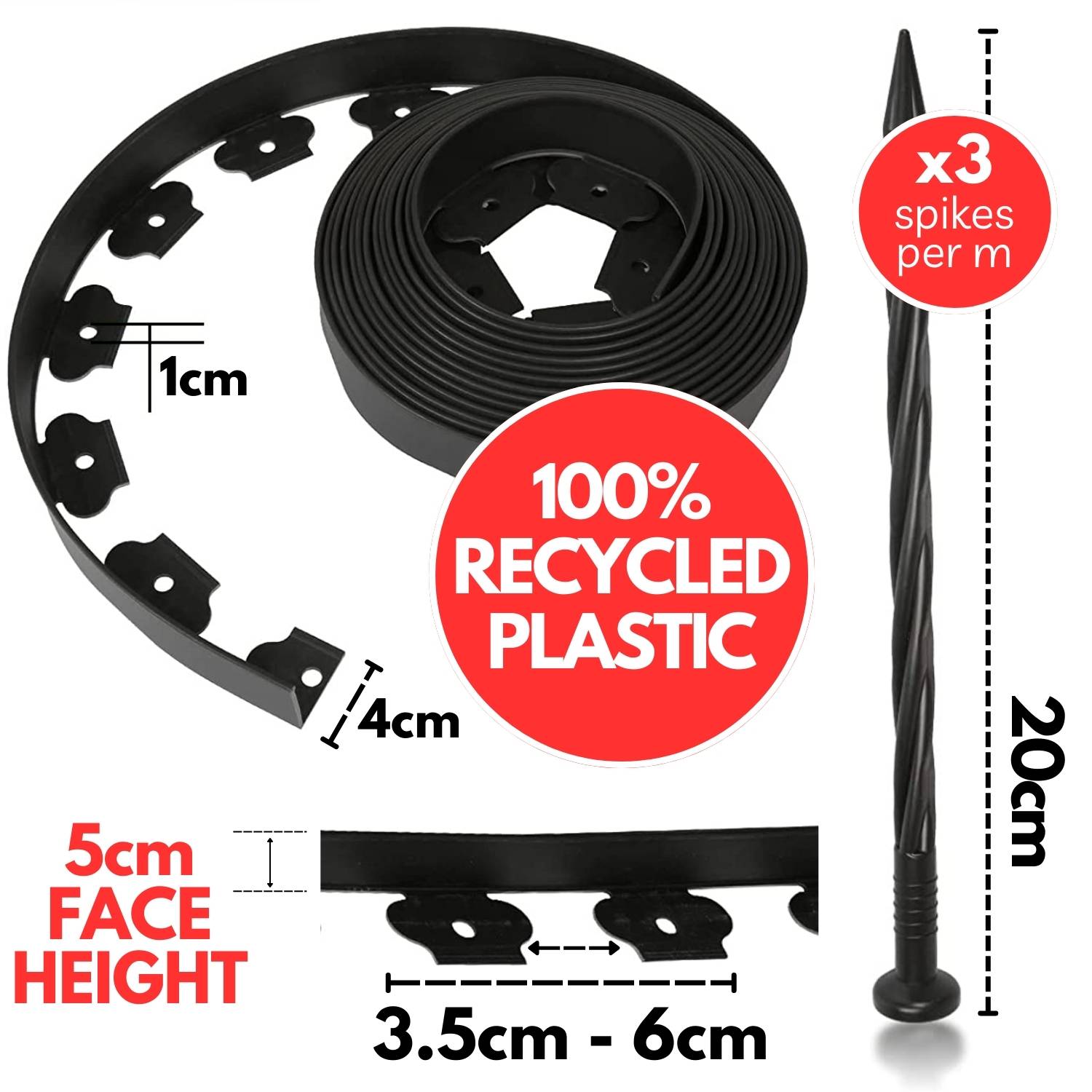 Garden Edging Kit: 10cm Face Height (per m): image 3