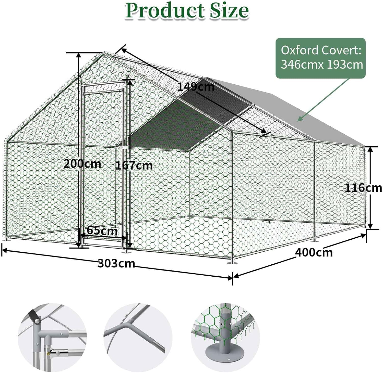 Chicken Cage: 3m (W) x 4m (L) x 2m (H): image 1